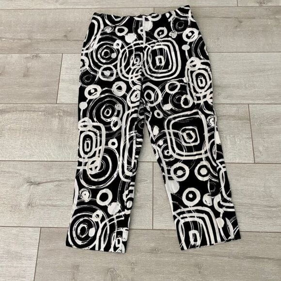 Tribal Stretch Extensible Black and White Capris Womens 6 P - Picture 2 of 6